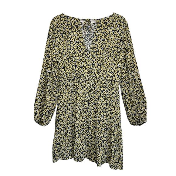 Karen Millen Sunflower Print Long-Sleeve Dress Size 14 - Picture 4 of 8